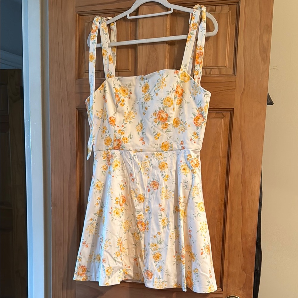 Zara Floral Mini Dress - White and Yellow